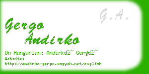 gergo andirko business card